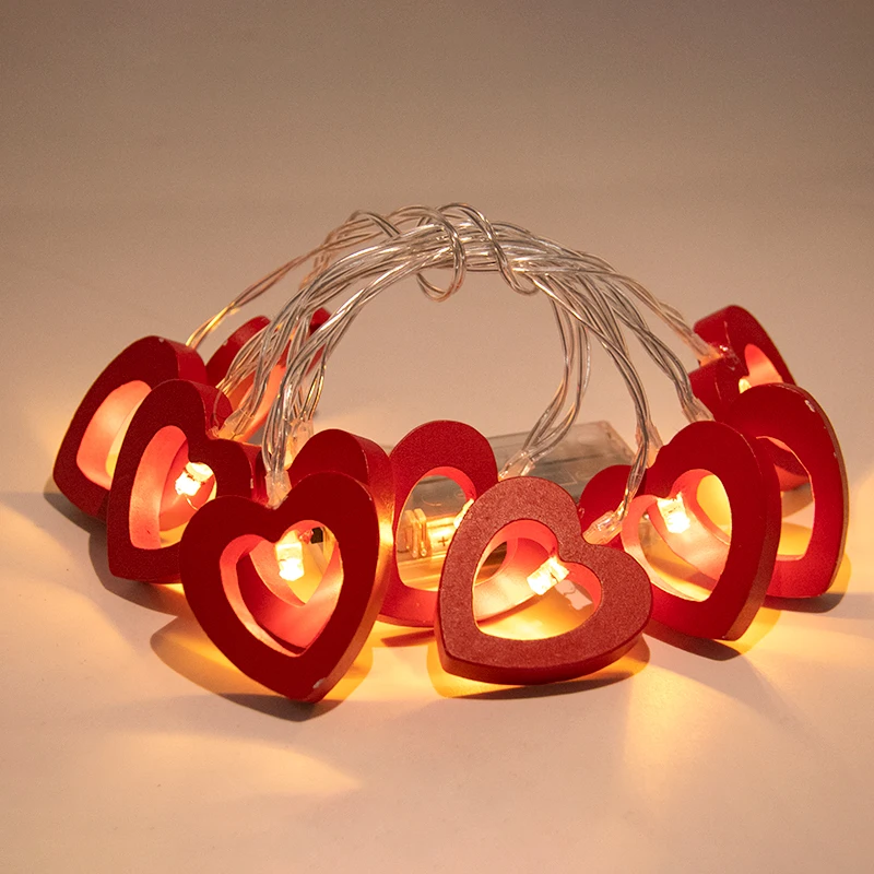 Guirlande lumineuse à Led en forme de cœur, décoration pour la saint- valentin, guirlande rouge scintillante, pendentifs pour fête de mariage,  2023 - AliExpress