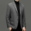 Men Cashmere Blazers Gray Coffee Black Sheep Wool Suit Jackets Slim Fit Design Middle Class Outfit Old Money Style Clothes 2024 6
