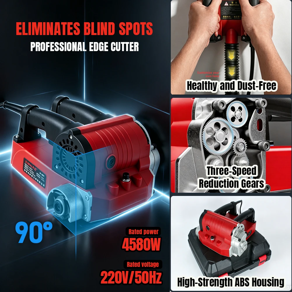 220V 4580W 무진동 벽면 평삭기 휴대용 거친 표면 제거 도구, 구형 벽면 개조 및 리노베이션 도구 (건설 및 인테리어 장)