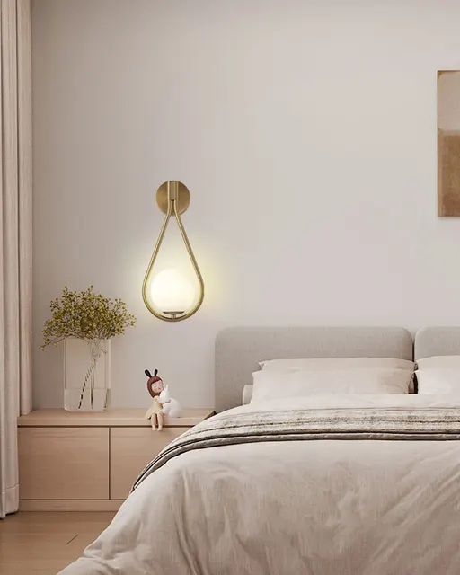 北欧 木製 モーデン LED ウォールライト 寝室 ベッドサイド 装飾