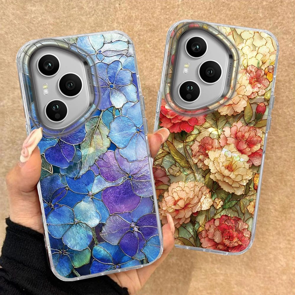 Korean Retro Gradient Rose Flower Phone Case