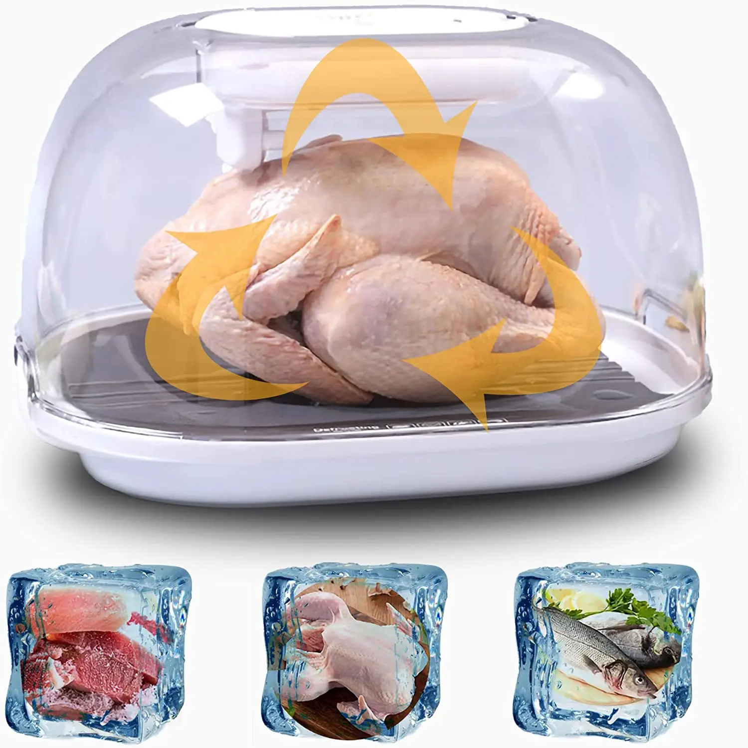 

Kitchen Quick Thaw Machine Food Grade Aluminum Meat Steak Rapid Preservation And Defrosting Tray Meat Thawing USB Machine Defro