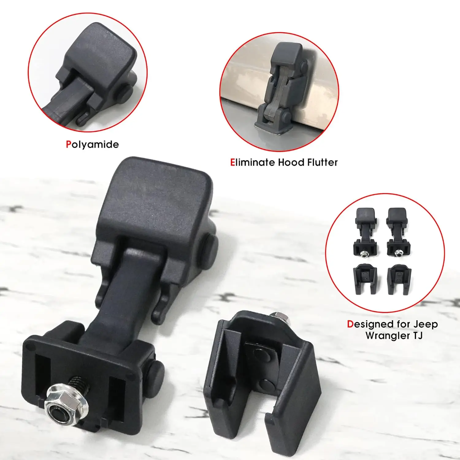 Hood Hold-Down Latch Hood Lock Catch Bracket For Jeep Wrangler TJ 1997 1998 1999 2000-2006 68038118AA 55176636AD Latches