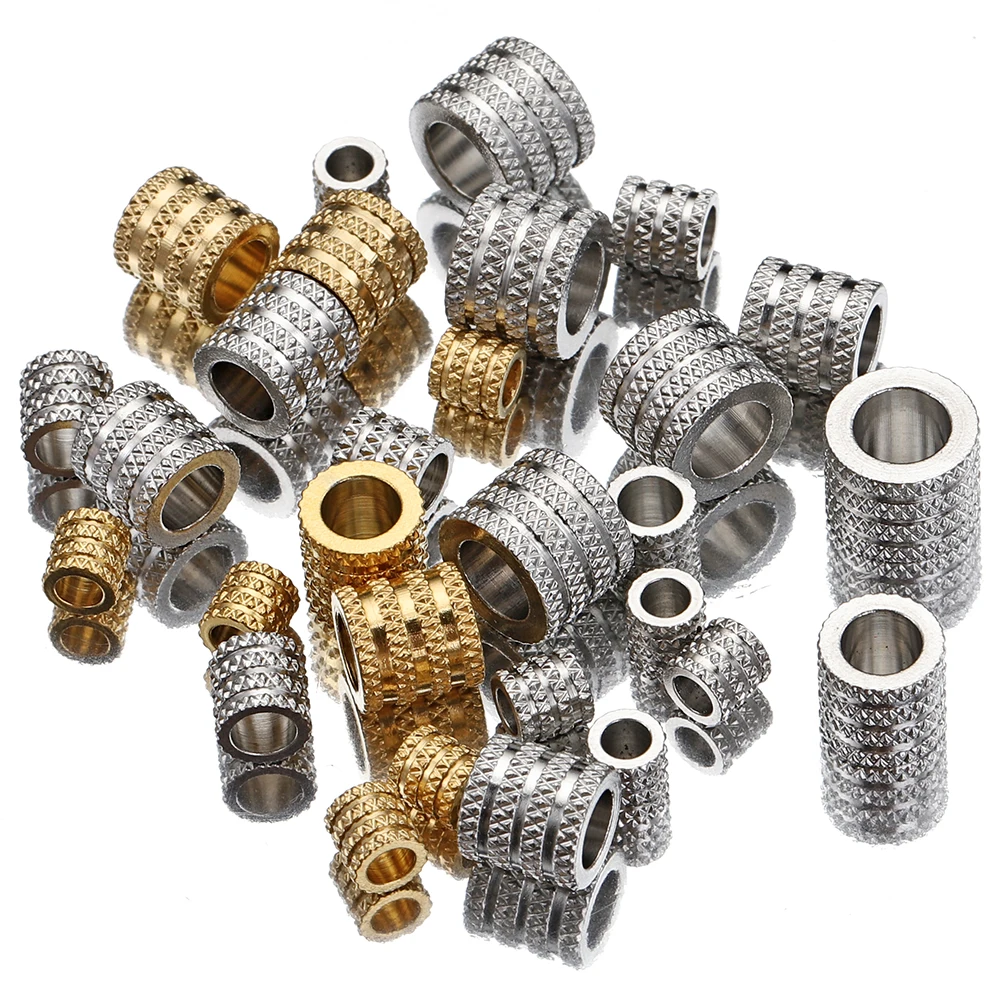 

20pcs Stainless Steel Big Large Hole Spacer Beads Loose bead Pendants DIY Charms Bracelet Necklace Jewerlry Findings Supplies