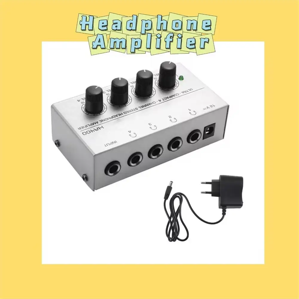 HA400 Ultra-Compact 4 Channels Headphone Amplifier Mini Audio Stereo Amp with EU US Adapter For Music Mixer Recording headphone amplifier stereo amplifier audio amp adapter