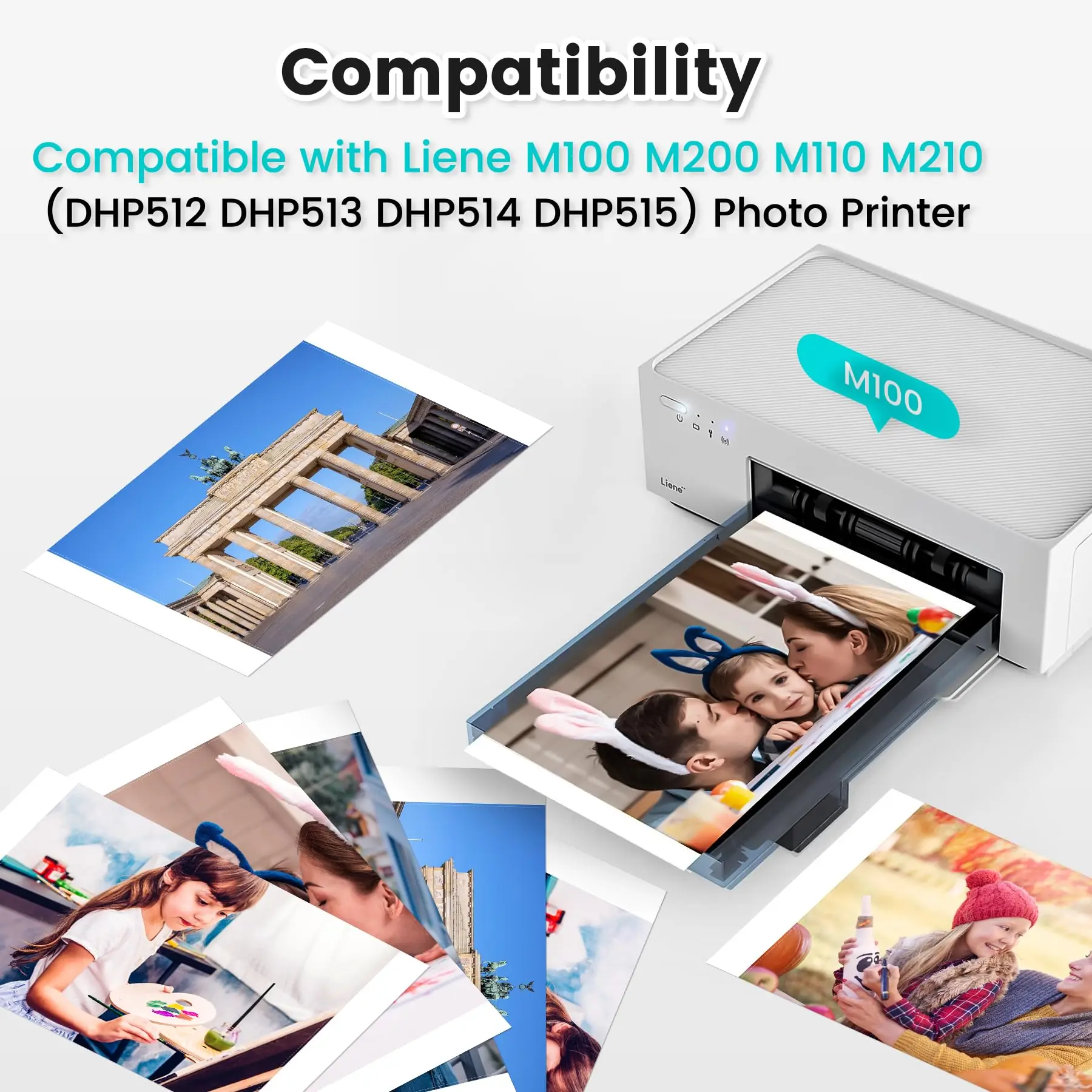 MarkField Cartucce Compatibili Per Liene Amber M100/M200/M110/M210, Set 2 Pezzi Per 80 Foto 10x15cm Con Carta Fotografica Inclusa, Stampa Ad Alta Definizione E Laminazione Protettiva