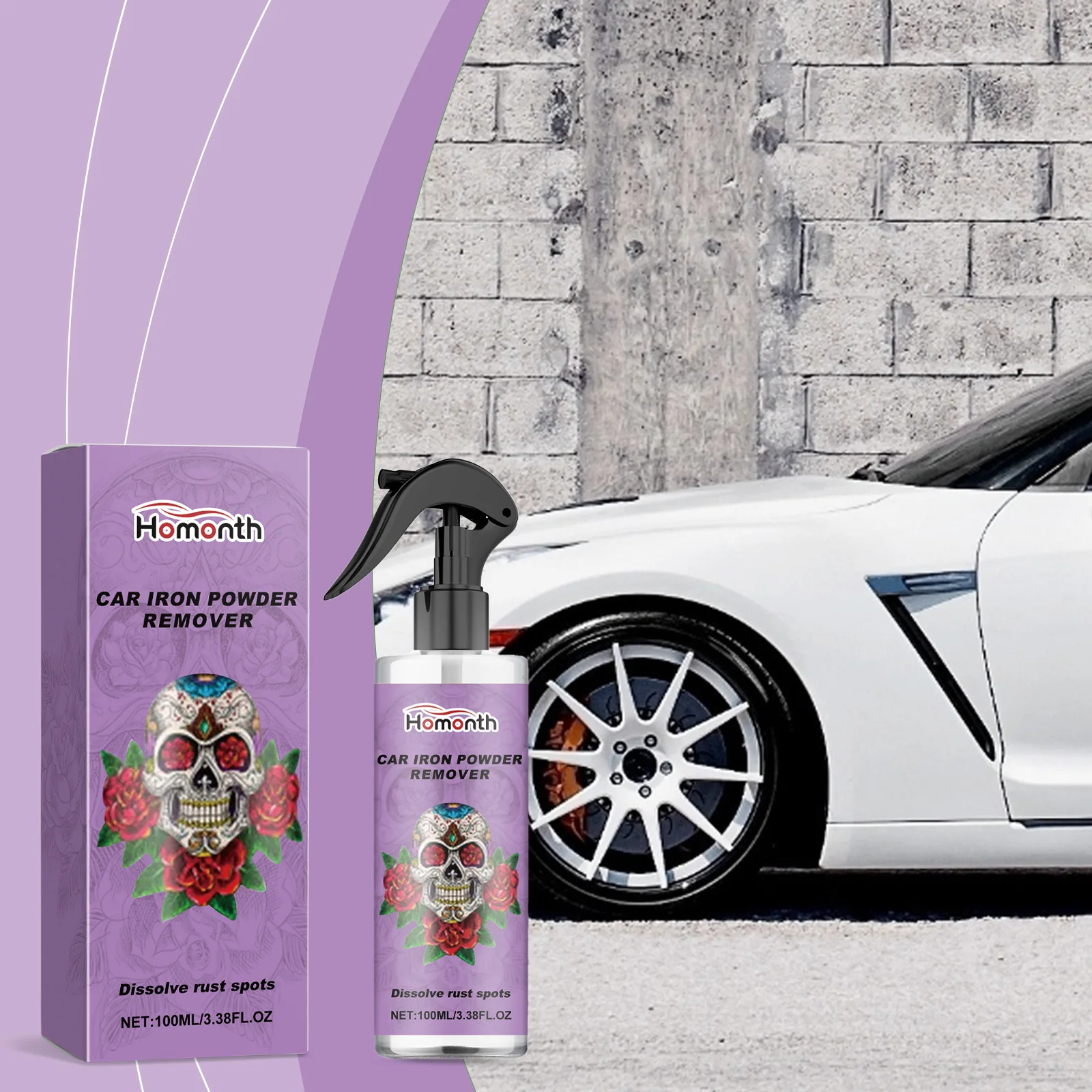 Multi Purpose Wheel Rust Removal Spray Automobile Wheel Hub Yellowing, Rust Removal, Polishing and Cleaning Stains 100 ML