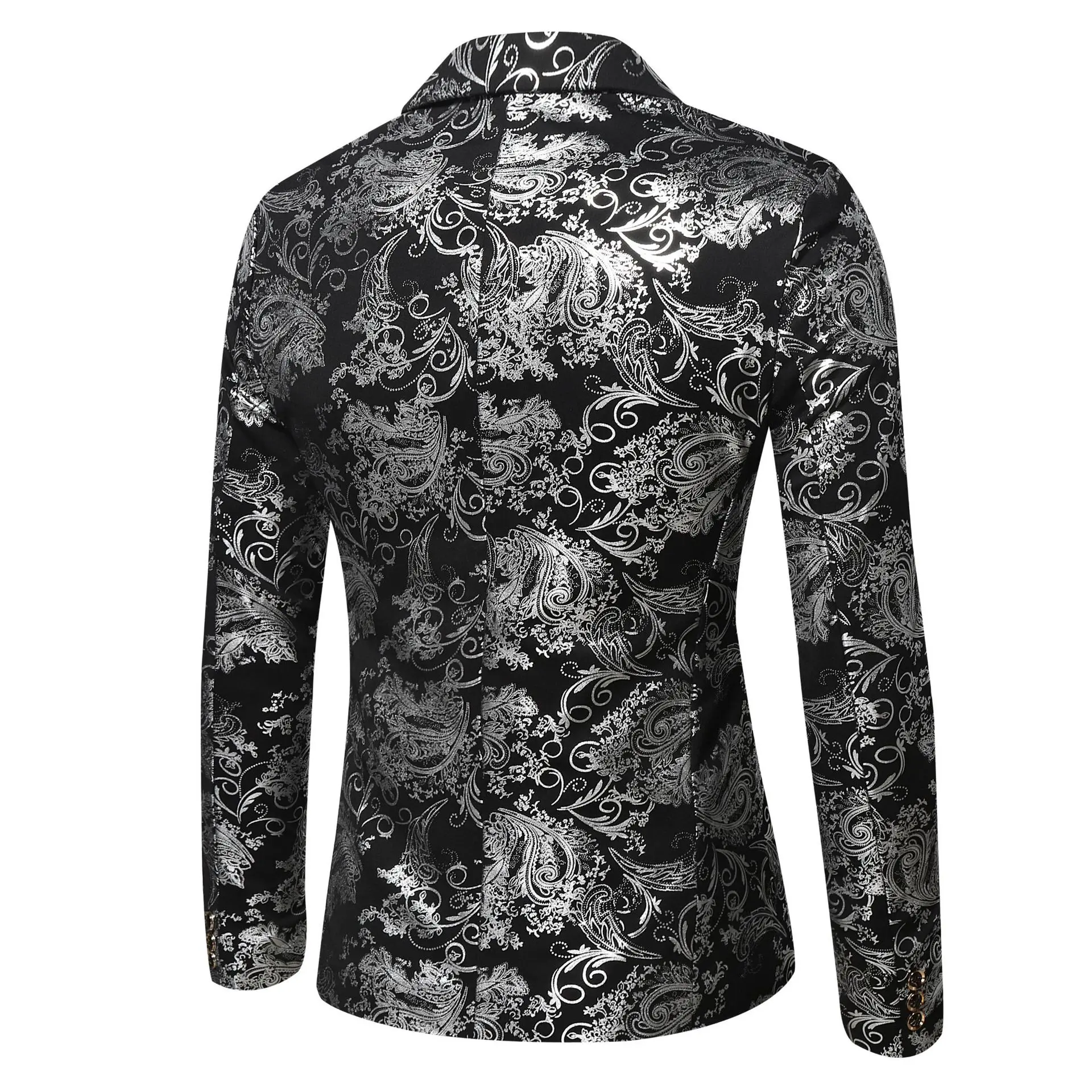 Men's Slim Fit Print Blazer Jacket 2025 Fashion Business Casual