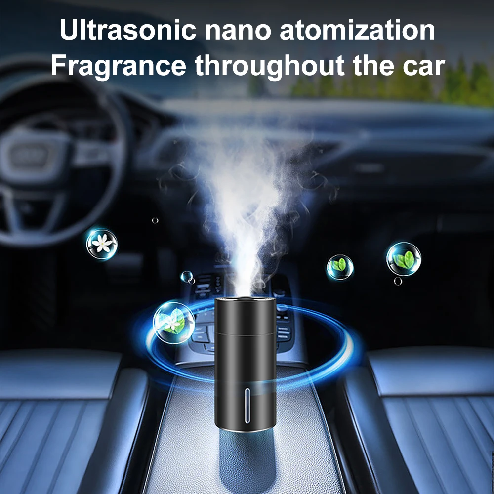 Car Humidifier Rechargeable Intelligent Mute Colorful Ambient Light USB Portable Air Fragrance Diffuser Automatic Timing