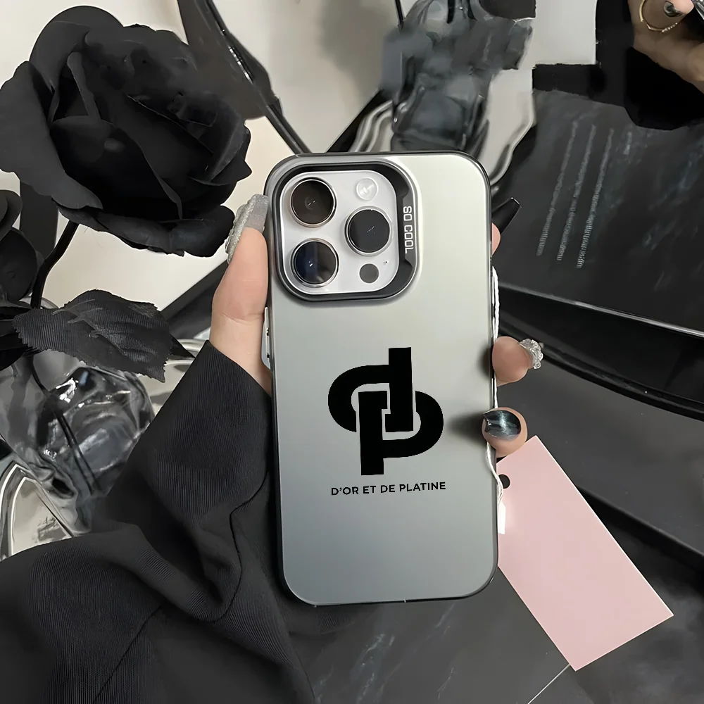 Stylish Matte Black & Purple Phone Case with Laser Metallic Aurora Design
