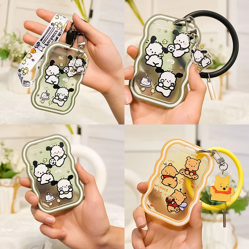 

New Kawaii Pochacco Sanrios Stationery Anime Cartoon Student Card Holder Cute Keychain Work Card Protective Sleeve Kids Gifts