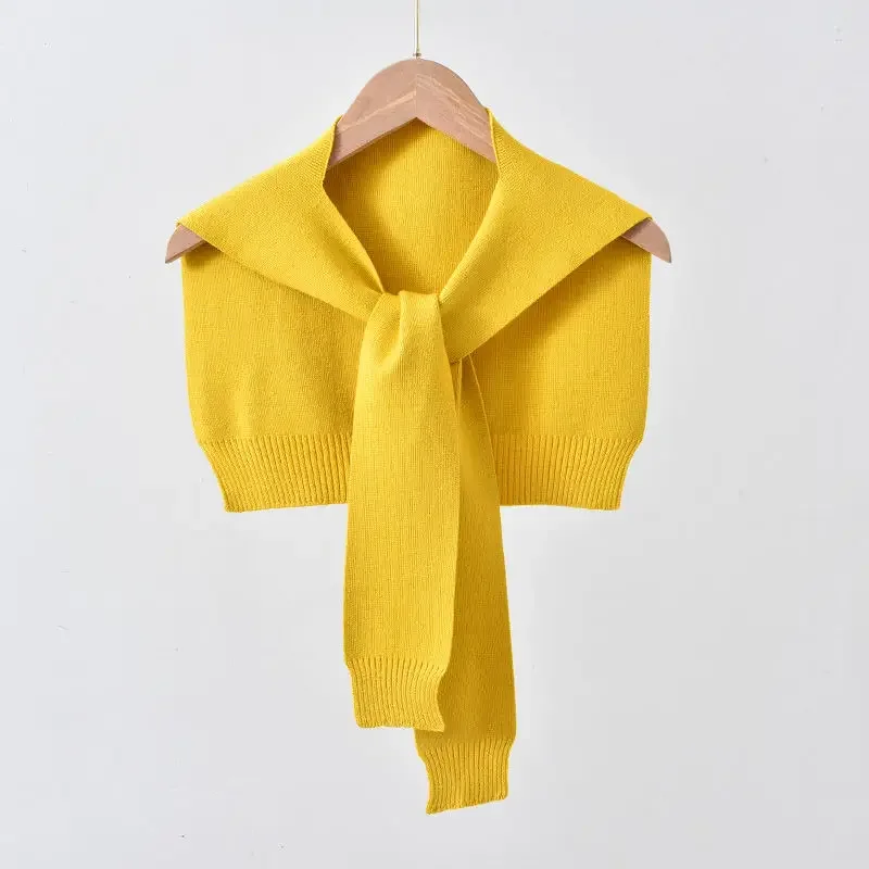 Shrugs Women Shoulder Shawl Fall Outwear All-match Candy Colors Fashion Knit Scarf-collar Harajuku Korean Streetwear Chic Sweet