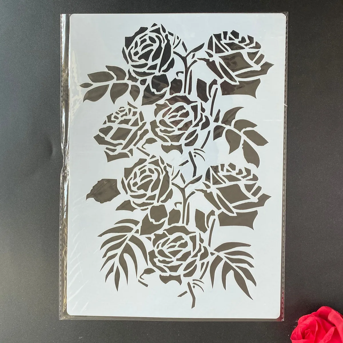 

A4 size rose DIY Stencils Wall Painting Scrapbook Coloring Embossing Album Decorative Paper Card Template,wall 29 *21cm