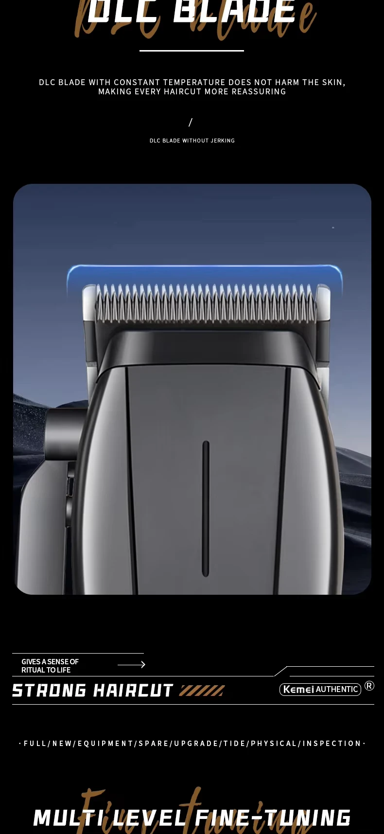 Description Picture 5 of itemKemei KM-2286 KM-2295 Manufacturer Electric Hair Clippers Professional Barber Hair Trimmer For Men Cordless Cutting Machine Kit