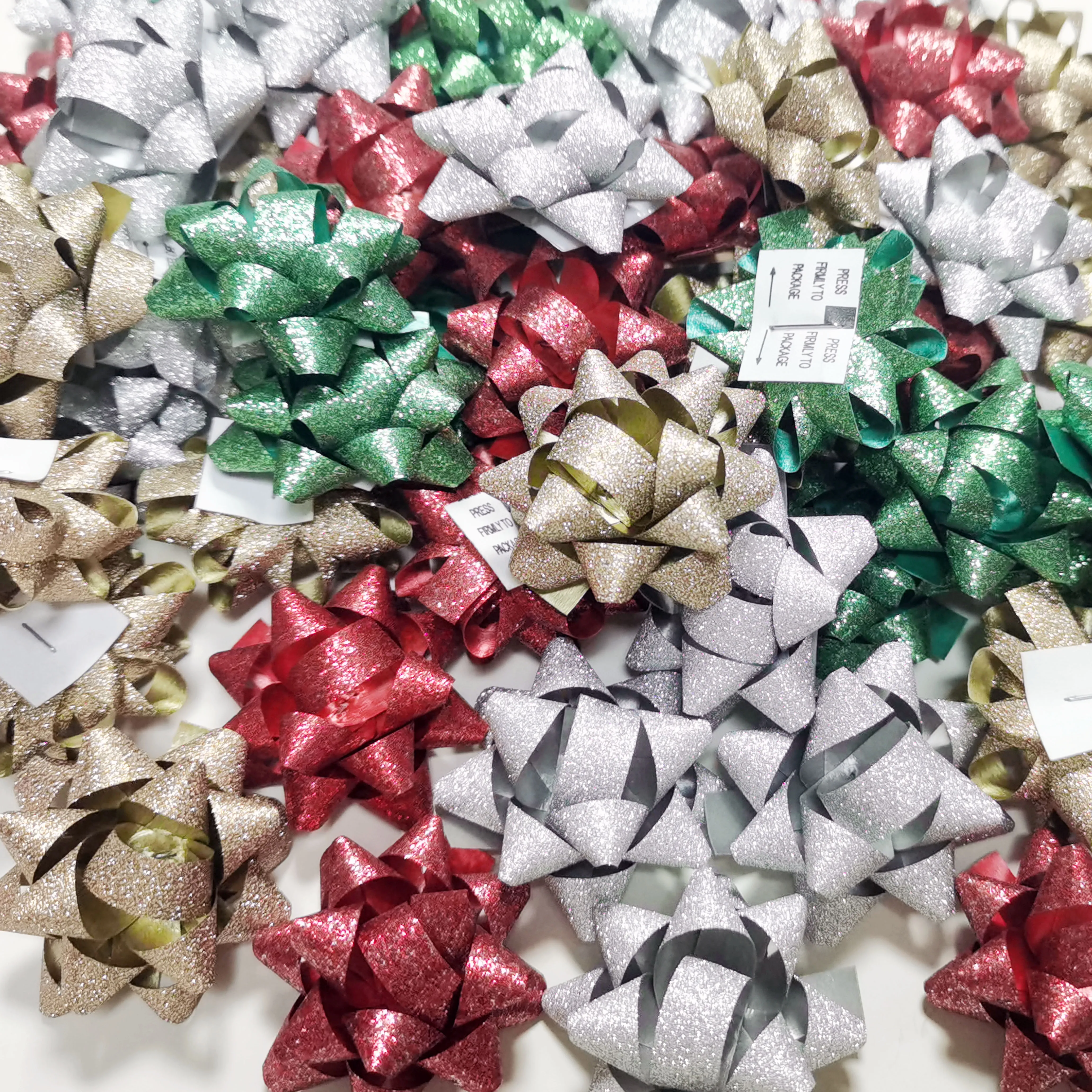 60 Stück 1,5 Zoll Sternbogen Geschenkbox Verpackung selbstklebende Sternbogen festliche Partyatmosphäre Dekoration DIY Geschenkbox Dekoration – Detail 6