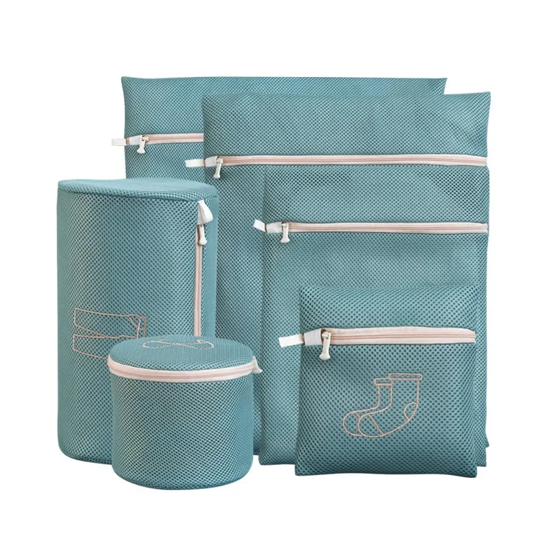 6 Size Embroidery Washing Machine Laundry Lingerie Bag Underwear Bra Socks Wash Net Large Capacity Clothes Storage Organizer 3