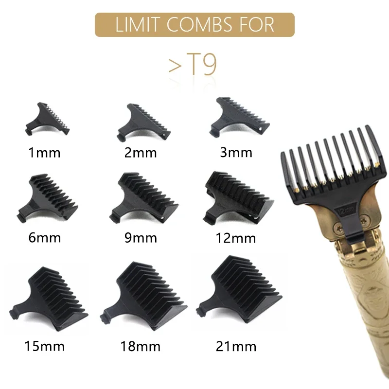 for T9 1/2/3/6/9/12 mm Professional Hair Trimmer Limit Comb Universal Guards Hairdresser Hair Cutting Guide Barber Accesories kemei 1 2 3 4 6 9 mm professional hair trimmer multicolor limit comb universal barber accesories for 5027 1949 5098 9163 5021