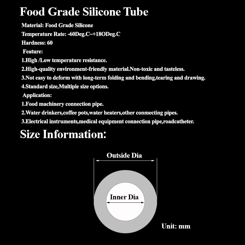 1/3/5/10M Purple Food Grade Silicone Rubber Hose ID 0.5/1/2/3/4/5/6/7/8/10mm Flexible Nontoxic Garden Aquarium Soft Tubing