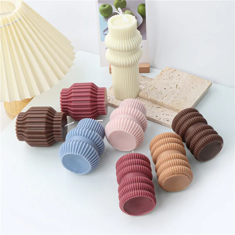 Stampo in Silicone per candela cilindrica geometrica per decorazione di  cioccolato fatta a mano stampo in Silicone per candela in resina di sapone  per aromaterapia in gesso