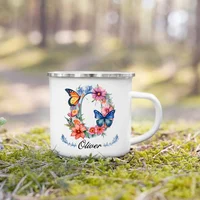 Personalized Mug Floral Initial Name Cup Custom Coffee Hot Chocolate Mugs Wedding Birthday Mothers Day Christmas Gifts for Her 5