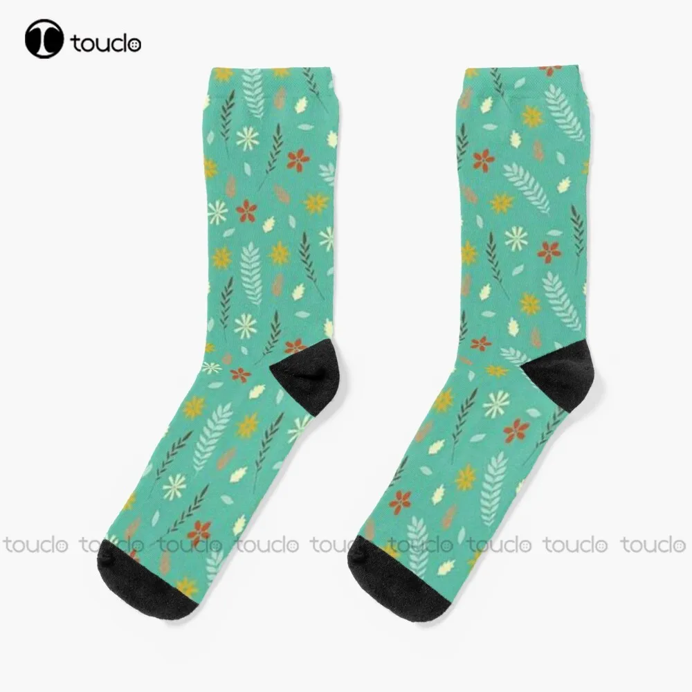 

Vintage Flowerpattern Socks Vintage Flower Pattern Street Skateboard Socks 360° Digital Print Christmas New Year Gift Retro Art