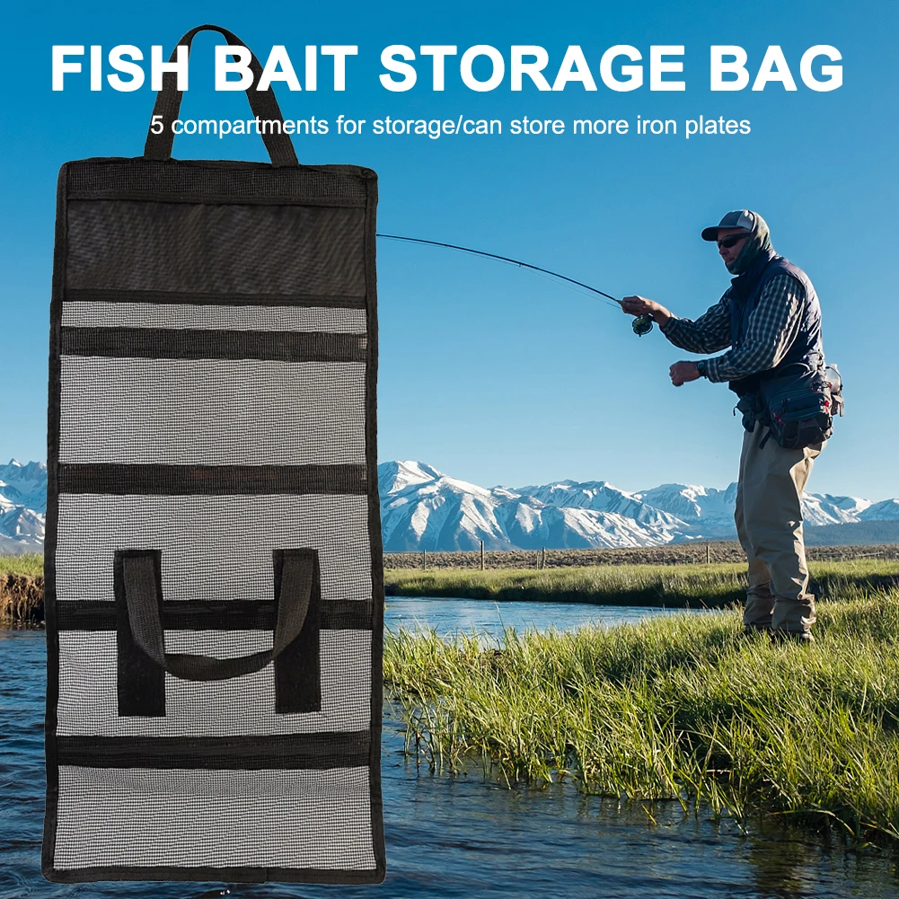 Folding Fishing Bait Bags Dirt Resistant Mesh Fishing Tackle