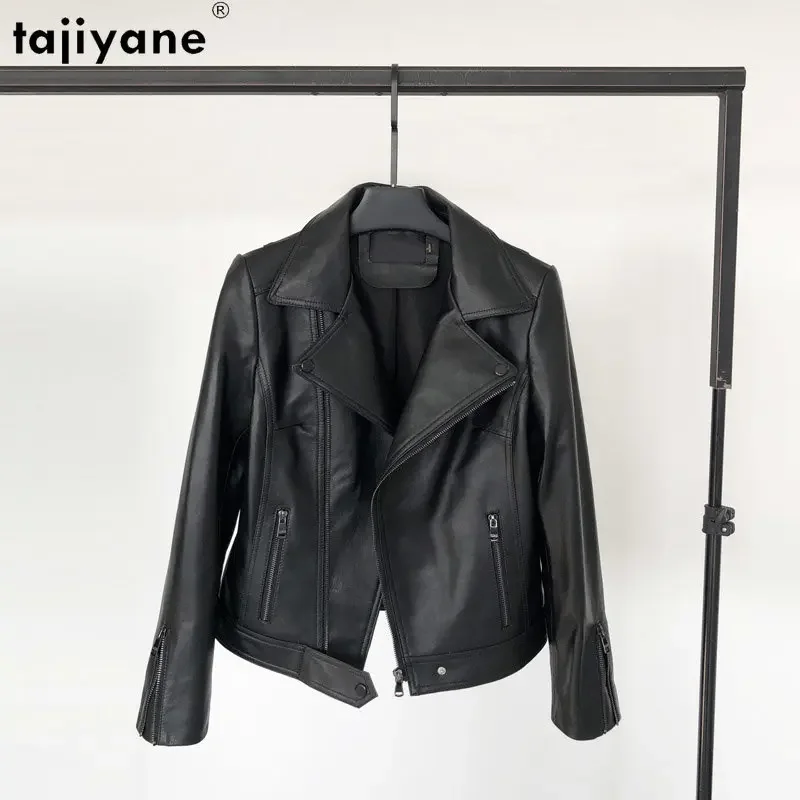 

Tajiyane Genuine Leather Jacket Women 2023 Short Sheepskin Coat Slim Leather Jackets for Women Leather Coats chaqueta de cuero