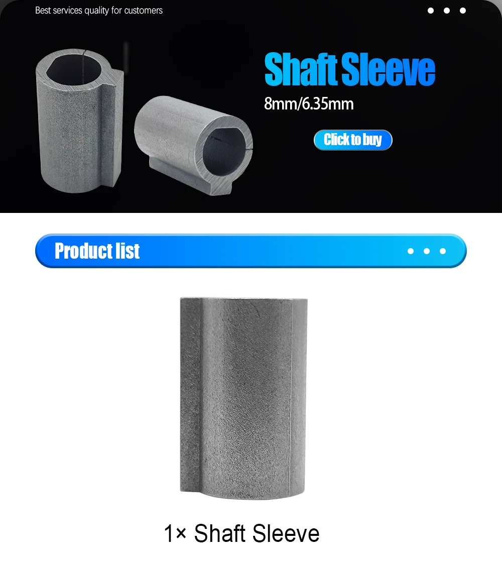 Description Picture 3 of itemMHTNC 1PC Shaft Sleeve Adaptor for RV030 Worm Gearbox Speed Reducer Shaft Coupling 6.35mm 8mm Input Shaft of Nema 23 Motor