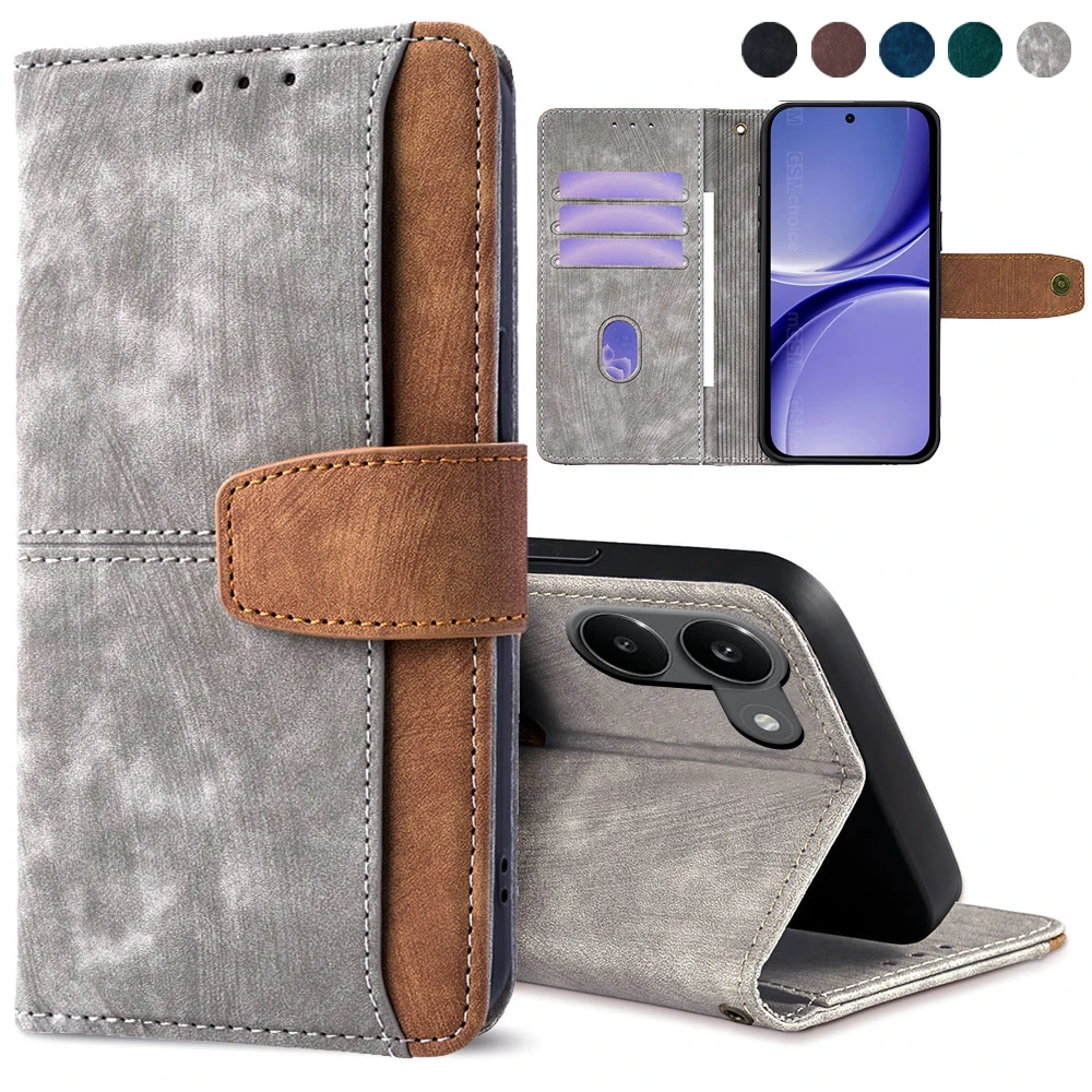 Luxury Flip Leather Wallet Case with Card Slots and Metal Buckle - Shockproof Design