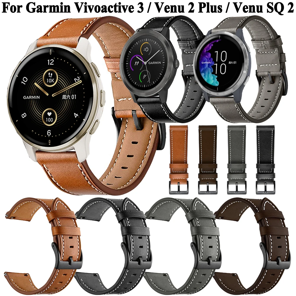 

Ремешок из натуральной кожи для смарт-часов Garmin Vivoactive 3 CAME 2 Plus Sq Vivomove HR Forerunner 645 245 55, 20 мм