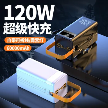 PowerBank 60000mAh 30000mAh 20000mAh Batteria di ricambio Caricatore portatile Batteria esterna mobile Ricarica rapida per iPhone da campeggio