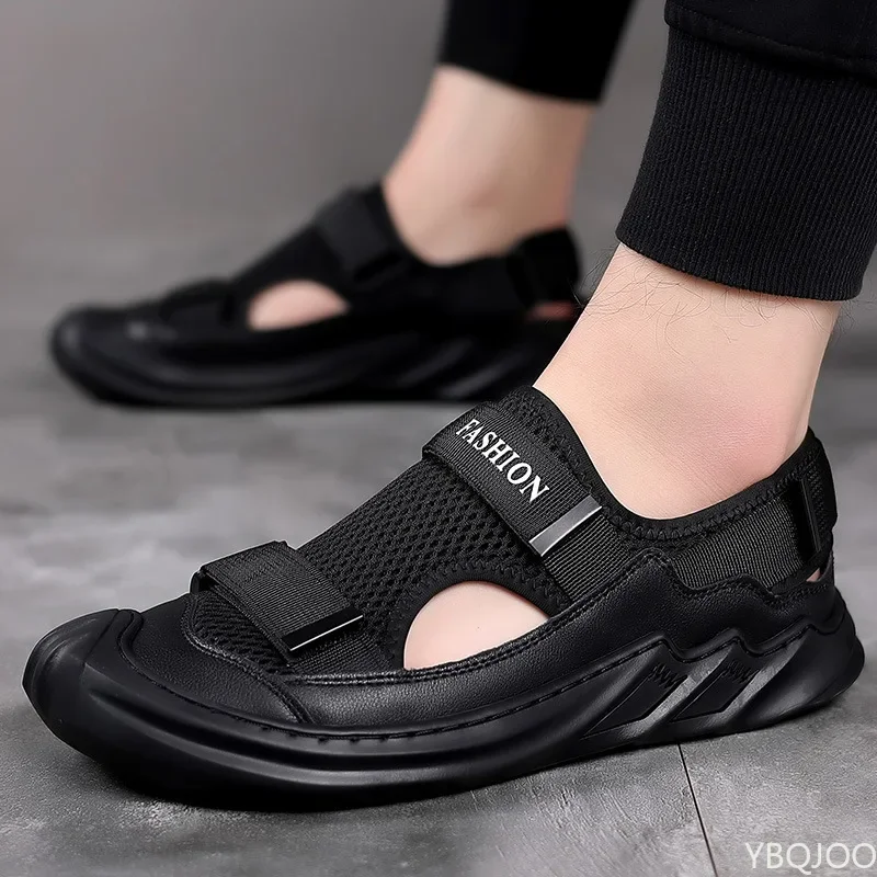 

Sandals Men's Large Size Soft Sole 2022 Summer New Slippers Baotou Breathable Beach Shoes Outdoor Casual Shoes Chaussure Homme