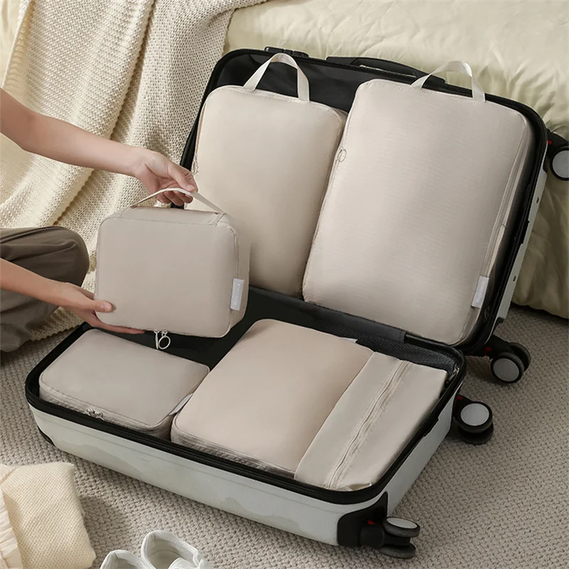 Description Picture 2 of itemTravel Compression Packing Cubes Bag Portable Suitcase Clothes Organizers Waterproof Luggage Storage Cases Drawer Bags