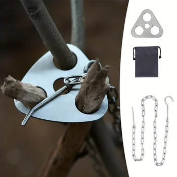 Portable BBQ Tripod – Stainless Steel Detachable Campfire Hanging Rack & Grill Stand 1
