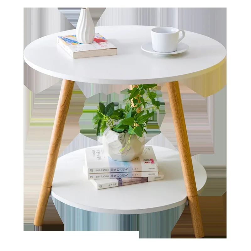 Contemporary round coffee table-New listing wood coffee table, modern living room sofa side desk, smooth minimalist design