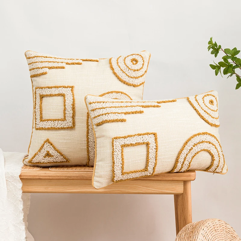 

Ivory Cushion cover 45x45cm/30x50cm Home Decoration Pillow Cover Geometric Living Room Sofa Couch Bedroom Chair Seasonable