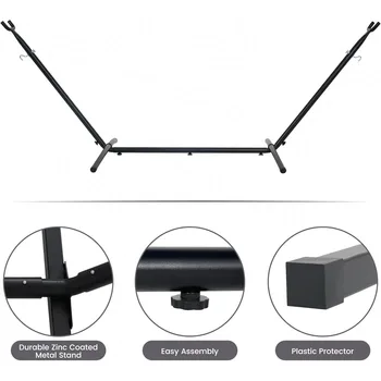 Double Hammock with 9ft Space-Saving Steel Stand Includes Portable Carrying Case, 450 Pounds Capacity 6