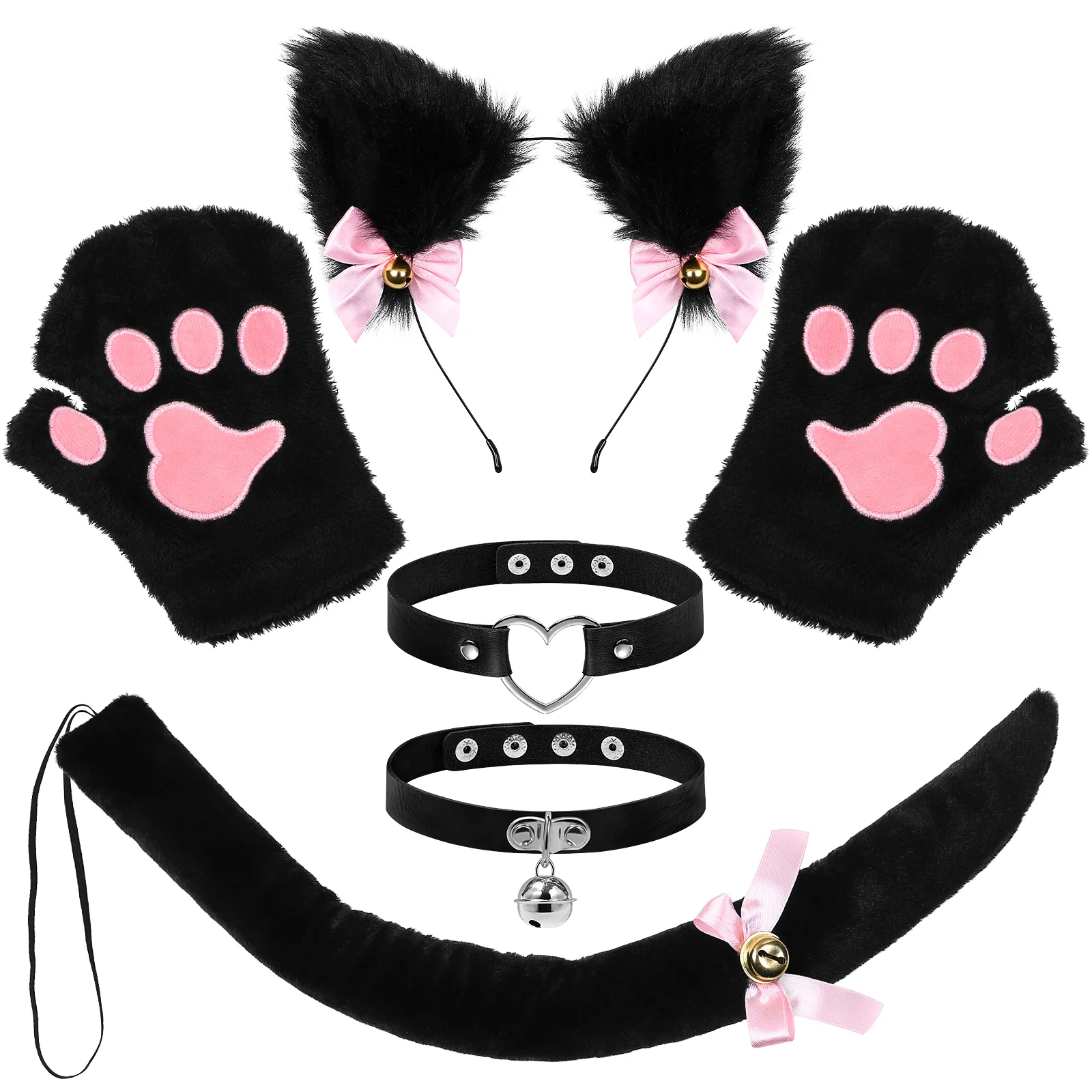 

Headband Set Halloween Costumes Fox Tail Ears Cosplay Accessories Faux Fur Fake Rabbit Cat