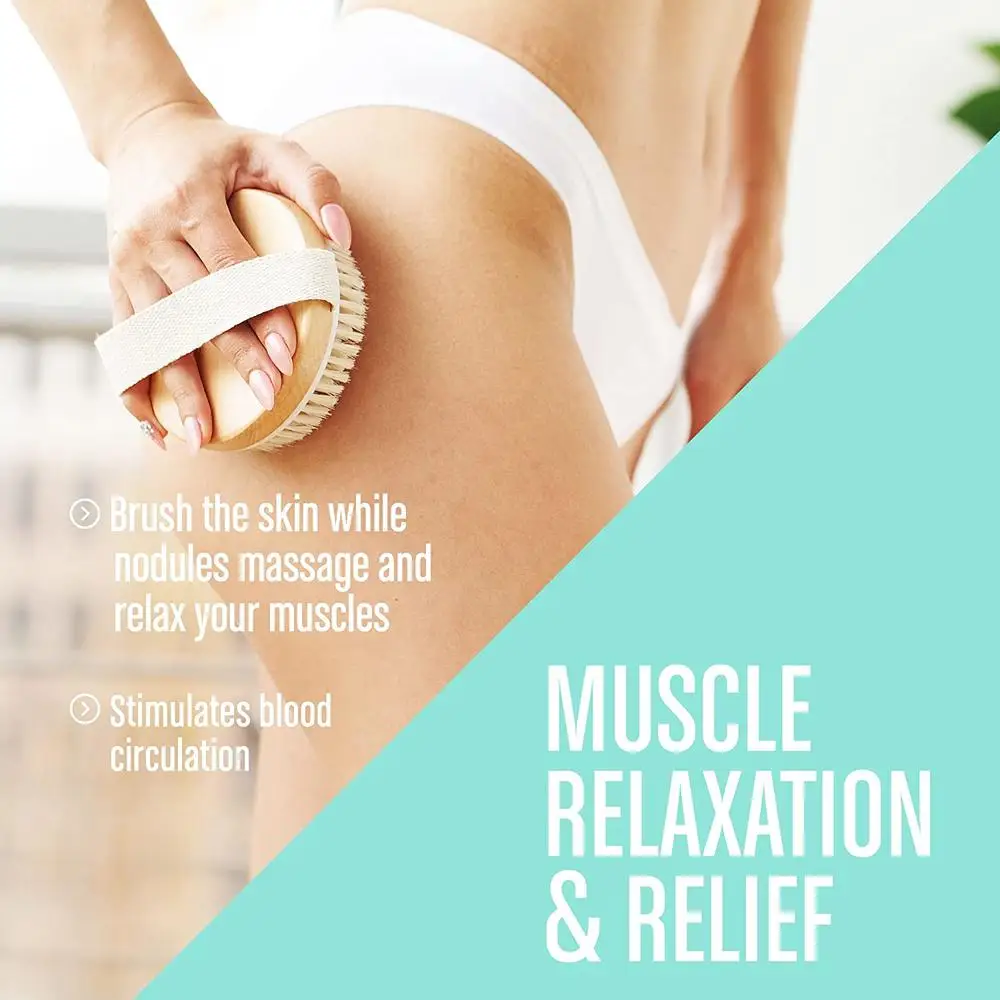 Body Brush, Neutral Dry Brush For Cellulite And Lymph, Round