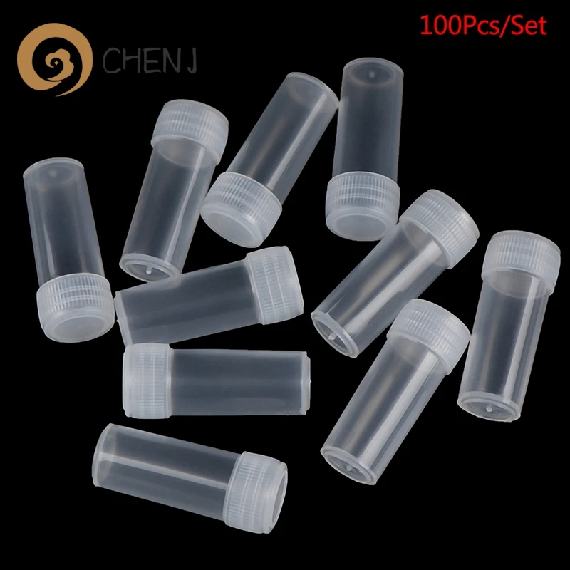100pcs 5ml Plastic Test Tubes for Office School Chemistry Supplies plastic test tubes