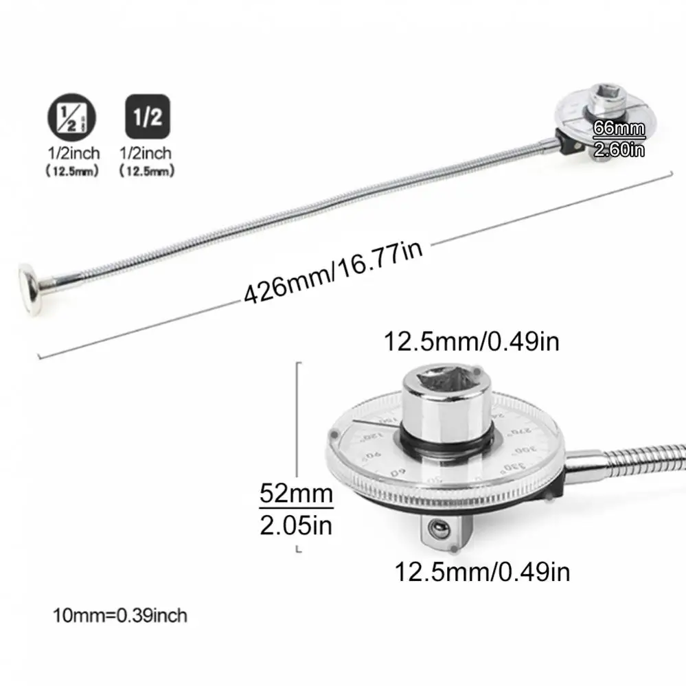 1/2 Inch Stick Drehmoment Winkel Gauge Schlüssel 360 Grad Rotation