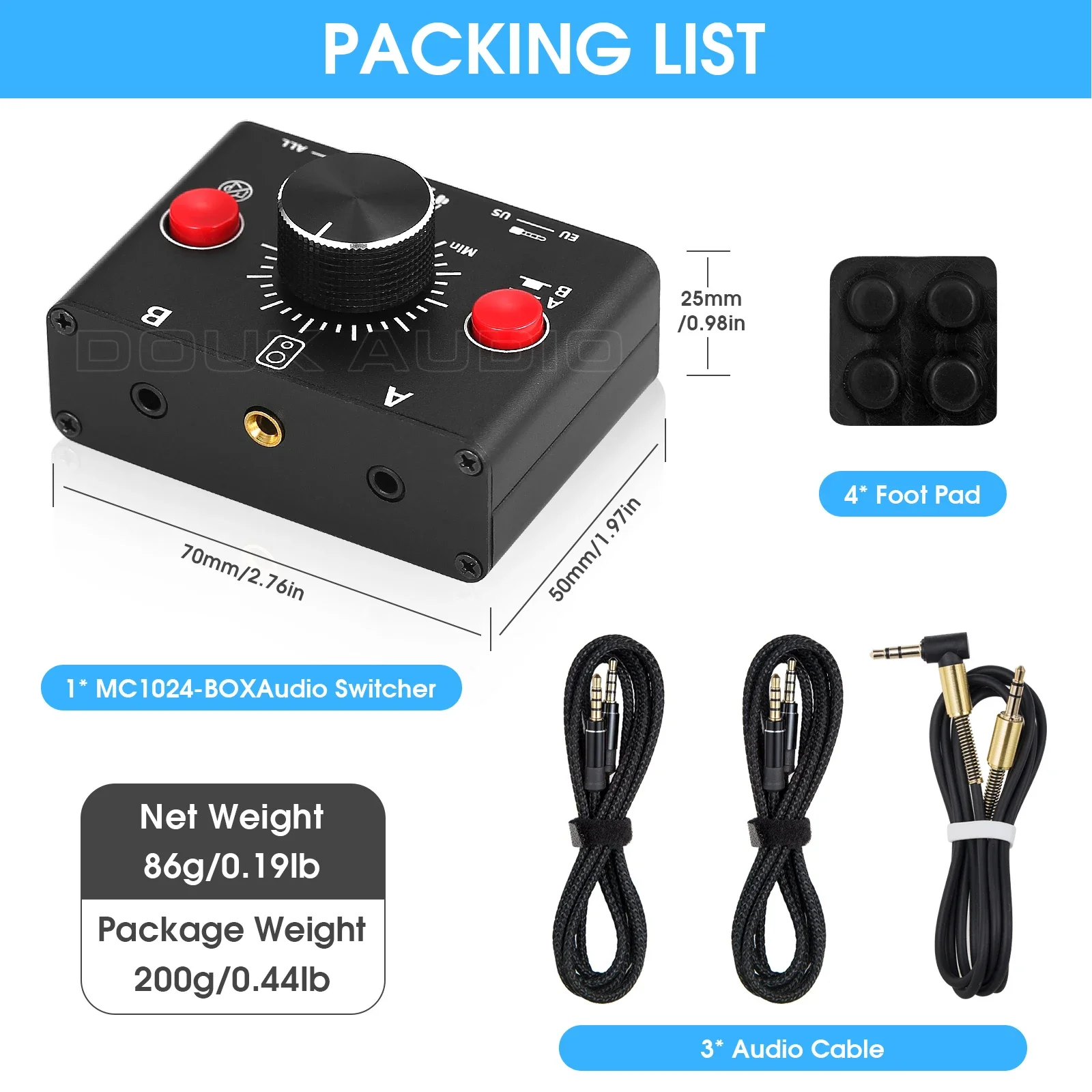 Nobsound Manual 2-Way Stereo Audio Selector 3.5mm AUX Speaker / Headphone Switcher Box Mini A / B Microphone Splitter view 6
