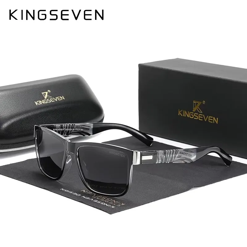KINGSEVEN Sport Polarisierte Sonnenbrille Männer Frauen UV400 Objektiv Retro Rechteck Fashion Square Rahmen Brille Radfahren Brillen