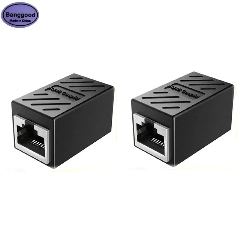 Lot 2PCS RJ45 Network Dual-Pass Mini Black Network Connector Portable Female To Female Ethernet LAN Connection Adapter Extender new network lan connector adapter coupler extender rj45 ethernet cable join extension converter