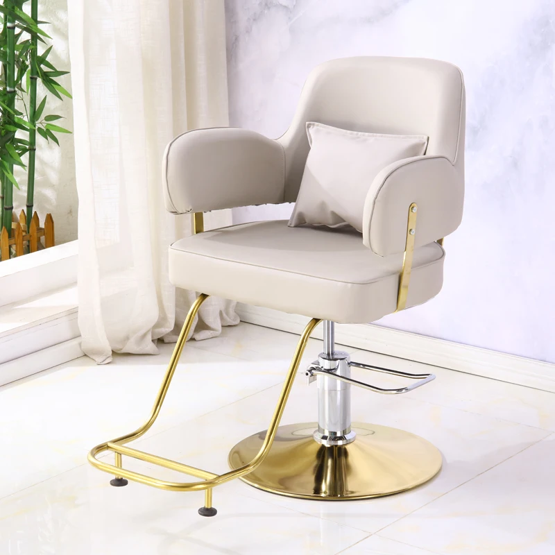Pedicure Swivel Chair Armchairs Professional Stylist Barber Chair Vintage Leather Taburete Con Ruedas Salon Furniture DWH