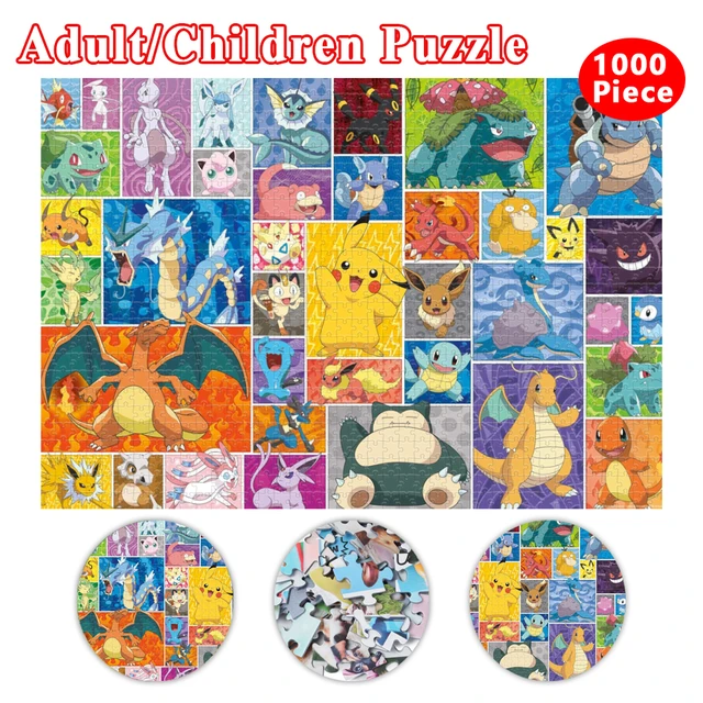 Pokemon Cartoon Jigsaw Puzzle 35/300/500/1000 Pieces Cardboard/wooden  Pikachu Puzzles Game for Adults