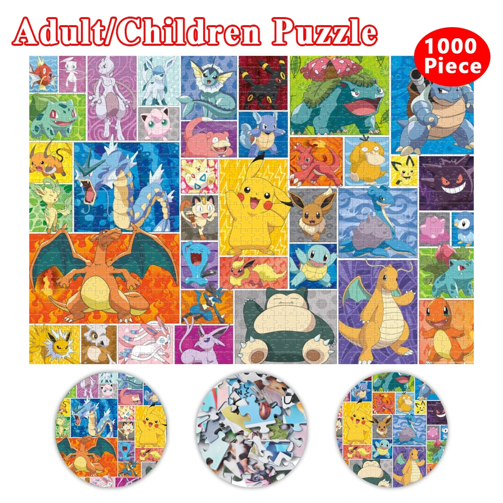 300 pçs quebra-cabeça pokemon pikachu cartoon quebra-cabeça de madeira  crianças jigsaw brinquedo do bebê cedo brinquedos educativos para crianças  jogo souptoys - AliExpress