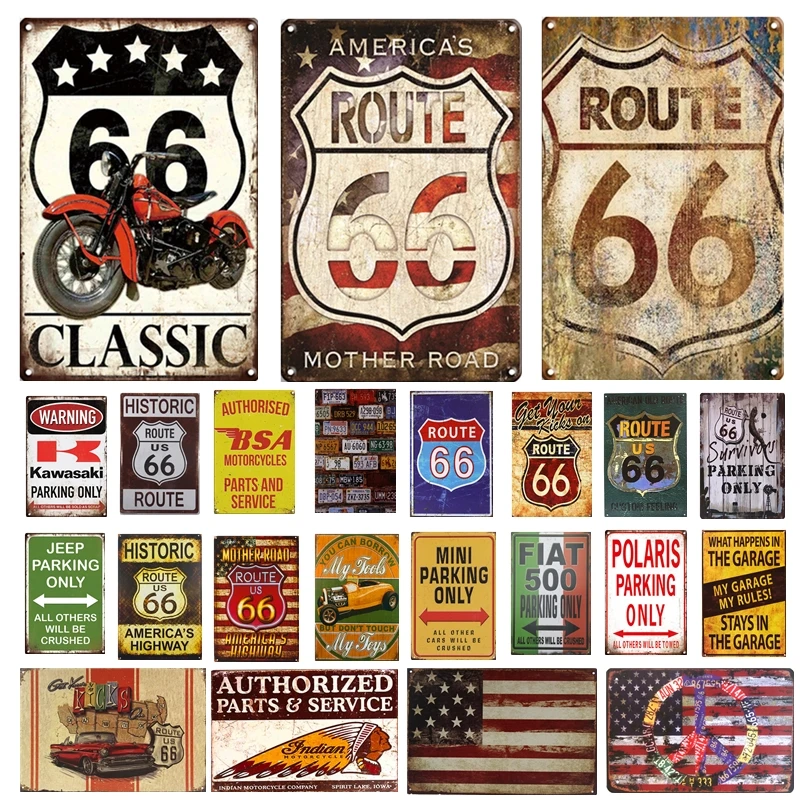 Металлические знаки Route 66 потертые шикарные металлические пластины для стен дома