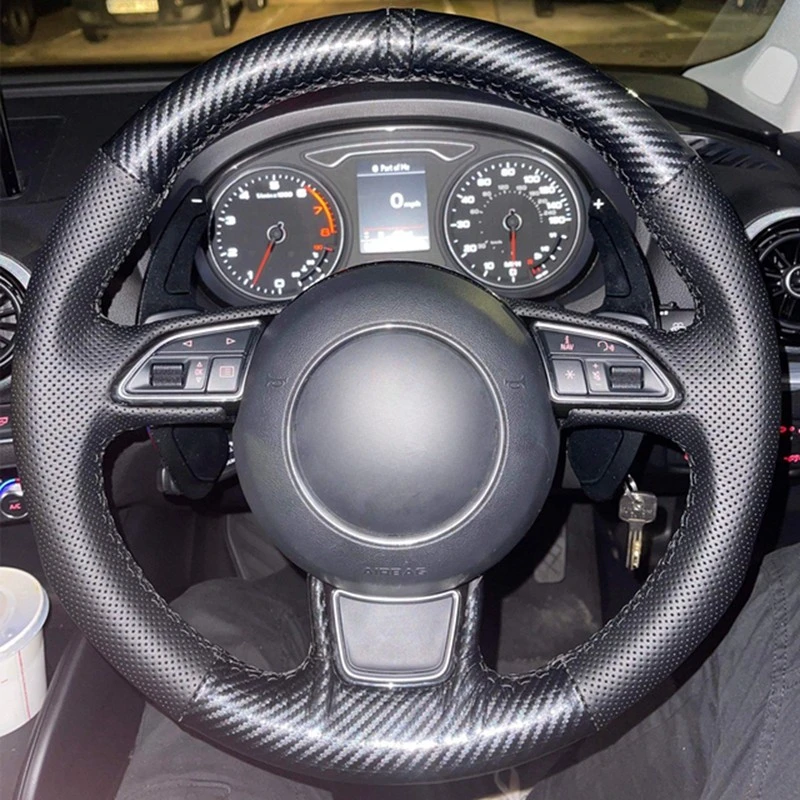Car Steering Wheel Braid Cover For Audi A1 A3 A4 2015-2016 A7 2012-2018 S7 2013-2018 RS7 2014-2015 Suede Leather Car Accessories - 2