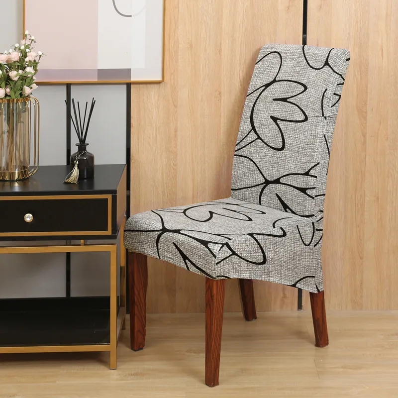 High Back & Universal Elasticity Chair Cover Spandex M XL Size Chair Covers Dining Room Kitchen Office Home Anti-dirty Removable 4